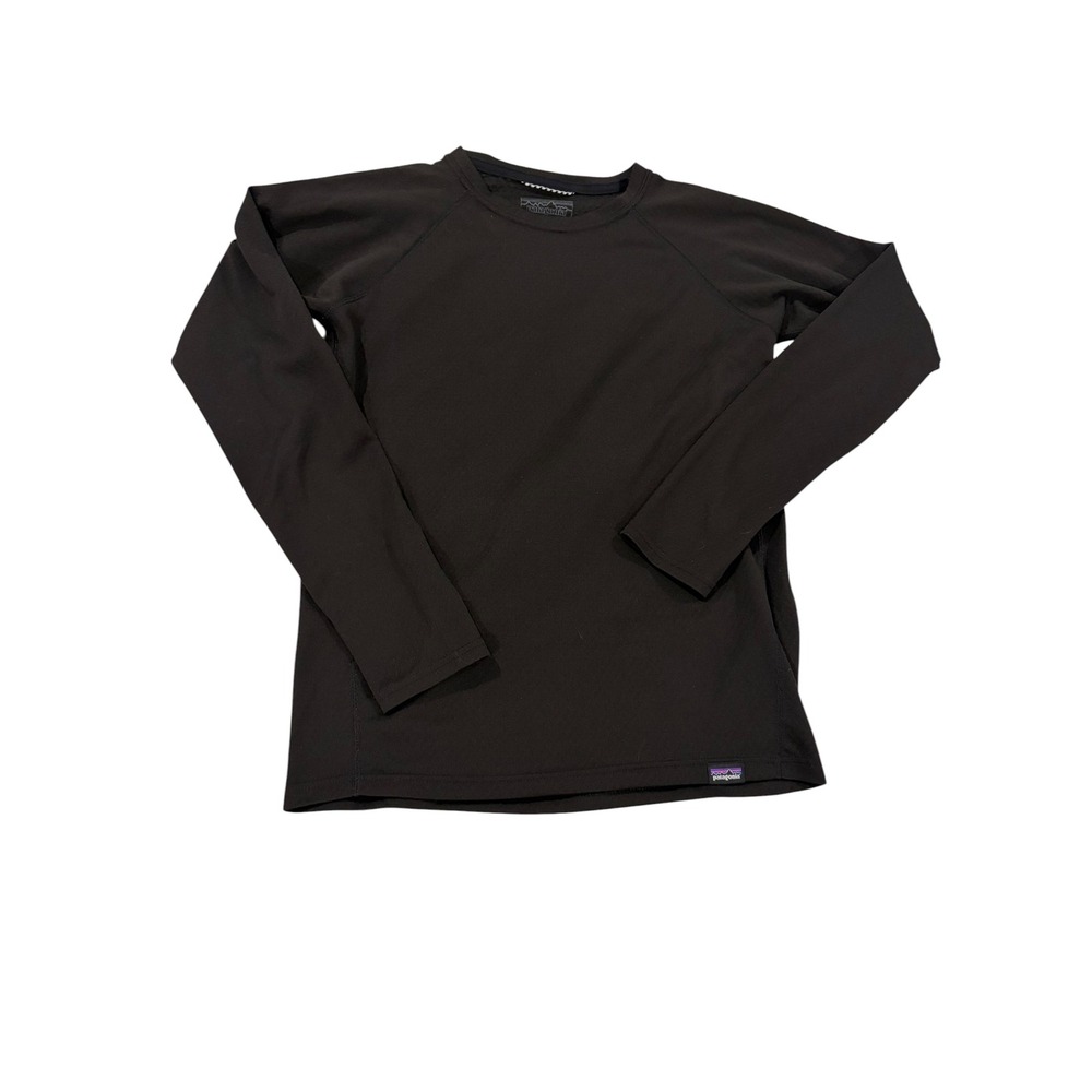 Patagonia Kids Capilene Base Layer Long Sleeve Shirt Black Size L 12 EUC